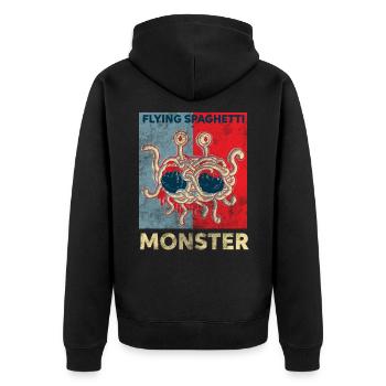 Pâtes Spaghetti FSM Italie Pâtes Pesto Koch - Veste à capuche bio Premium Unisexe - noir - Dos - Nico (187cm)