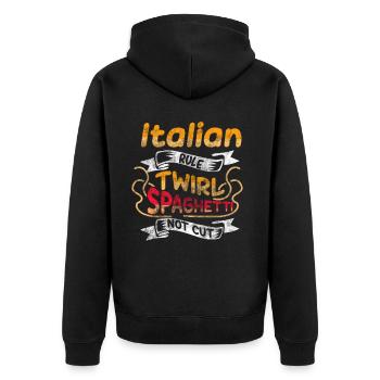 Pâtes Spaghetti FSM Italie Pâtes Pesto Koch - Veste à capuche bio Premium Unisexe - noir - Dos - Nico (187cm)