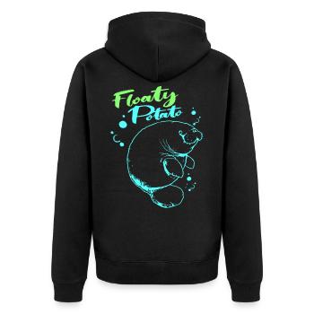 Laque de dugong sanglier Sirenia Manatee - Veste à capuche bio Premium Unisexe - noir - Dos - Nico (187cm)
