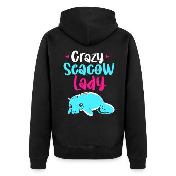 Laque de dugong sanglier Sirenia Manatee - Veste à capuche bio Premium Unisexe - noir - Dos - Nico (187cm)