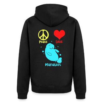 Laque de dugong sanglier Sirenia Manatee - Veste à capuche bio Premium Unisexe - noir - Dos - Nico (187cm)
