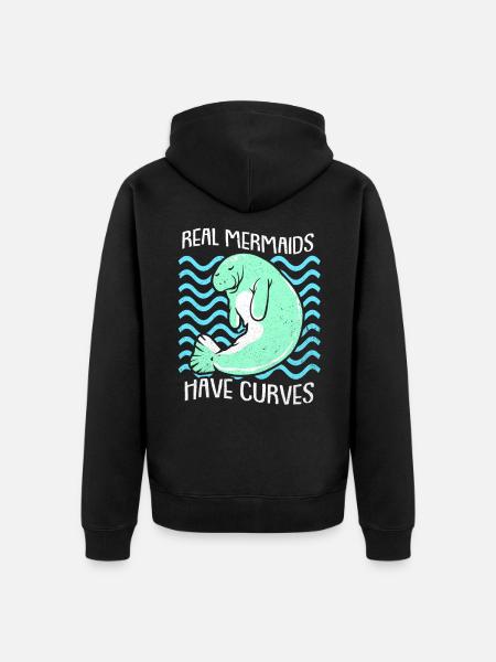 Manatee - Unisex Premium Organic Zip Hoodie - black