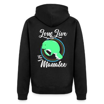 Laque de dugong sanglier Sirenia Manatee - Veste à capuche bio Premium Unisexe - noir - Dos - Nico (187cm)