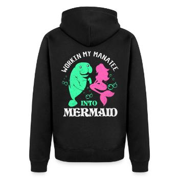 Vaches de mer - Veste à capuche bio Premium Unisexe - noir - Dos - Nico (187cm)