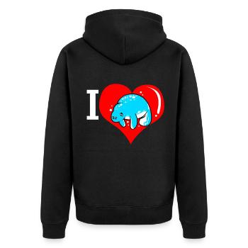 Laque de dugong sanglier Sirenia Manatee - Veste à capuche bio Premium Unisexe - noir - Dos - Nico (187cm)