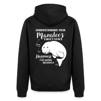 Laque de dugong sanglier Sirenia Manatee - Veste à capuche bio Premium Unisexe - noir - Dos - Nico (187cm)