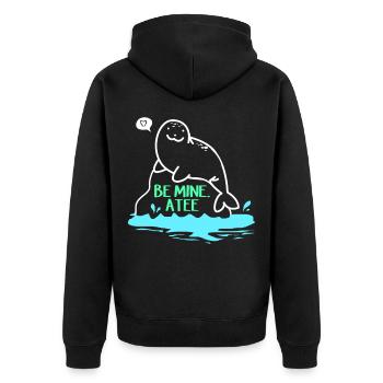 Laque de dugong sanglier Sirenia Manatee - Veste à capuche bio Premium Unisexe - noir - Dos - Nico (187cm)