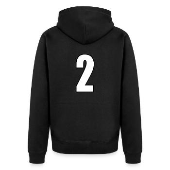 Numéro 2 Numéro deux - équipe de football handball - Veste à capuche bio Premium Unisexe - noir - Dos - Nico (187cm)