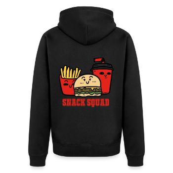 Snack Squad - Unisex Premium Organic Zip Hoodie - black - Back - Nico (187cm)