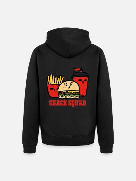 Snack Squad - Unisex Premium Organic Zip Hoodie - black