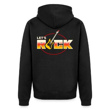 Rock n Roll T Shirt Concert Band Rock Music Retro - Veste à capuche bio Premium Unisexe - noir - Dos - Nico (187cm)