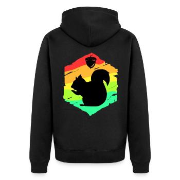 Squirrel Nut Nuts Chipmunk Squirrel Gift - Unisex Premium Organic Zip Hoodie - black - Back - Nico (187cm)