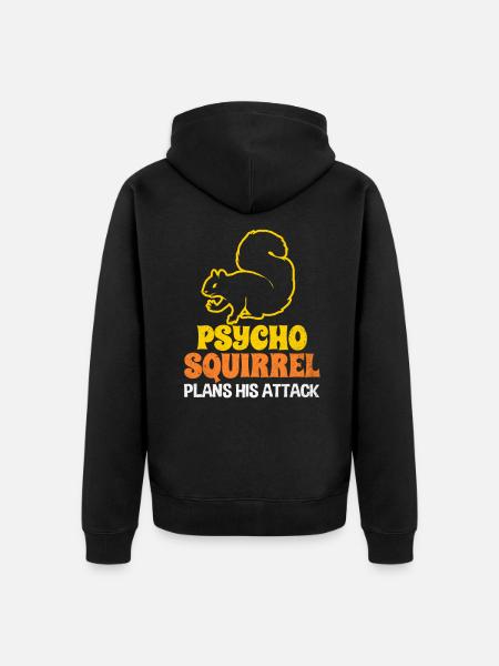 Squirrel - Unisex Premium Organic Zip Hoodie - black