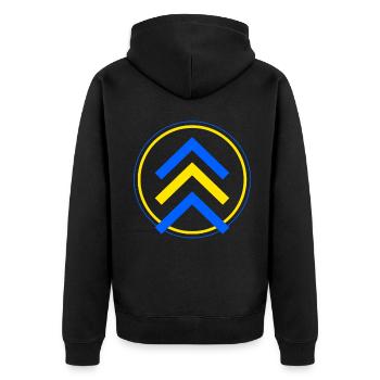 Down Syndrom Chromosom Trisomie 21 Awareness 321 - Unisex Premium Bio Zip Hoodie - Schwarz - Hinten - Nico (187cm)