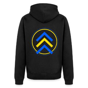 Down Syndrom - Unisex Premium Bio Zip Hoodie - Schwarz - Hinten - Nico (187cm)