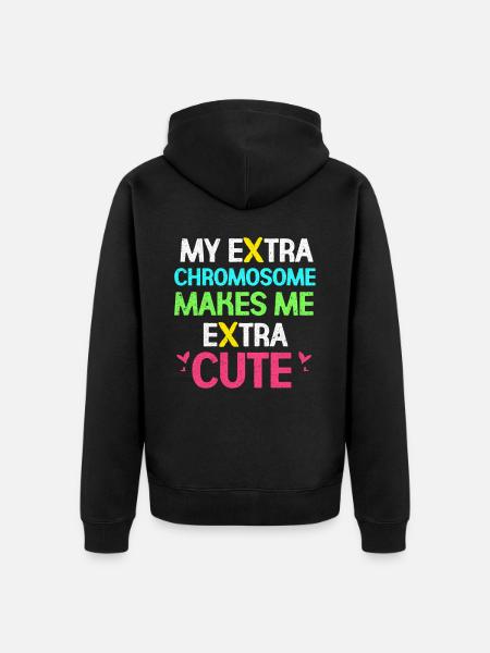 Down syndrome - Unisex Premium Organic Zip Hoodie - black