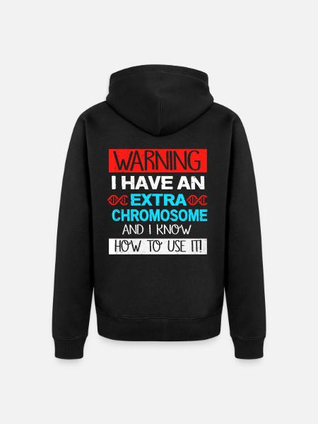 Down syndrome - Unisex Premium Organic Zip Hoodie - black