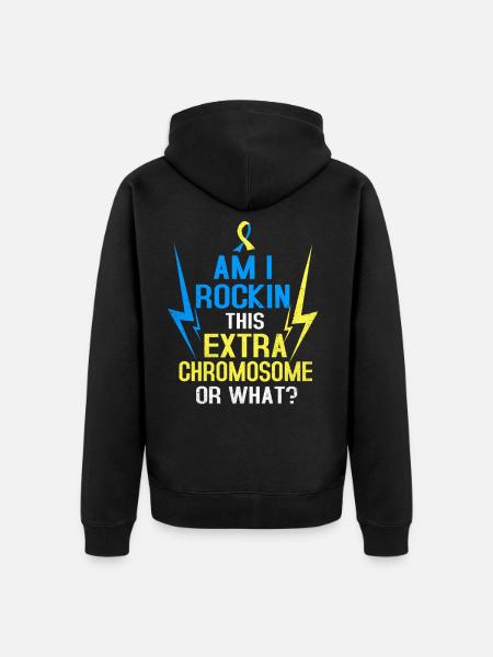 Down syndrome - Unisex Premium Organic Zip Hoodie - black