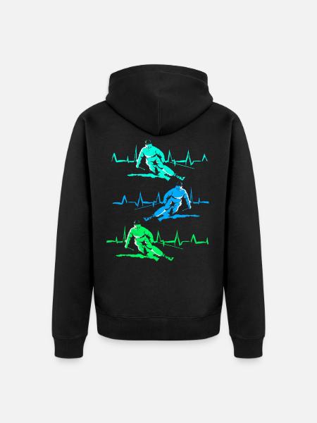 Ski Ski Ski Ski Ski - Veste à capuche bio Premium Unisexe - noir