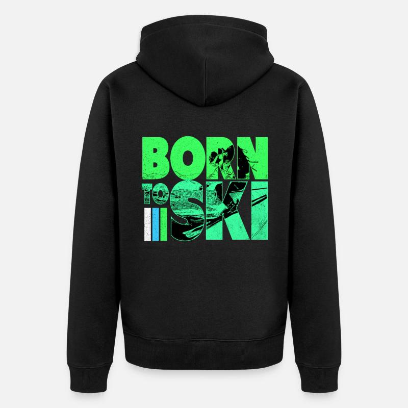 Ski Ski Ski Ski Ski - Veste à capuche bio Premium Unisexe - noir