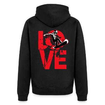 Snowboarding Snowboarder Snowboard Snowboardurlaub - Unisex Premium Bio Zip Hoodie - Schwarz - Hinten - Nico (187cm)