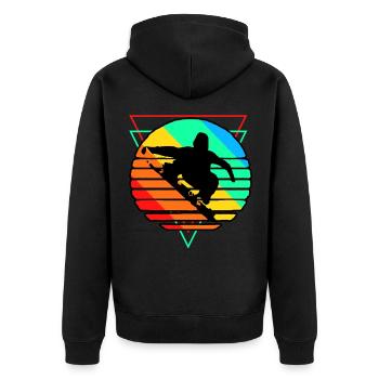 Snowboarding Snowboarder Snowboard Snowboardurlaub - Unisex Premium Bio Zip Hoodie - Schwarz - Hinten - Nico (187cm)