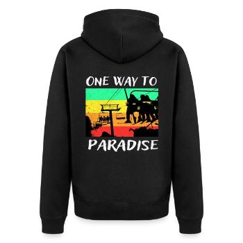 Snowboard - Unisex Premium Bio Zip Hoodie - Schwarz - Hinten - Nico (187cm)