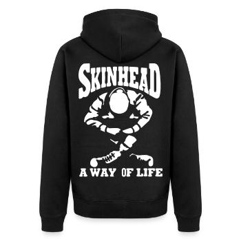 skinhead - Veste à capuche bio Premium Unisexe - noir - Dos - Nico (187cm)