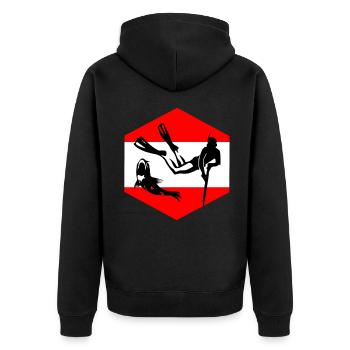 Spear fishing Harpoon Diving Snorkeling Caribbean - Unisex Premium Organic Zip Hoodie - black - Back - Nico (187cm)