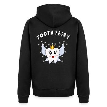 tee-shirt dentaire fée dentaire dentiste infirmière dentaire - Veste à capuche bio Premium Unisexe - noir - Dos - Nico (187cm)