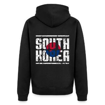 Südkorea Süd Korea Länder Wappen Asien - Unisex Premium Bio Zip Hoodie - Schwarz - Hinten - Nico (187cm)