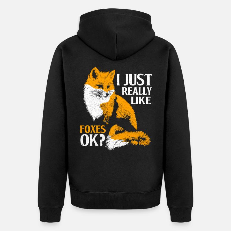 Fuchs - Unisex Premium Bio Zip Hoodie - Schwarz