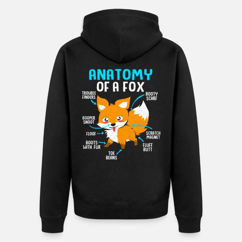Fuchs - Unisex Premium Bio Zip Hoodie - Schwarz