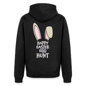 Happy Easter Egg Hunt - Unisex Premium Organic Zip Hoodie - black - Back - Nico (187cm)