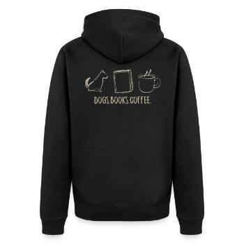 Chiens livres café animal animal cadeau cool - Veste à capuche bio Premium Unisexe - noir - Dos - Nico (187cm)