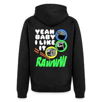 Sushi Go Rice Japan Tokyo Miso Nigiri Maki Udon - Unisex Premium Organic Zip Hoodie - black - Back - Nico (187cm)