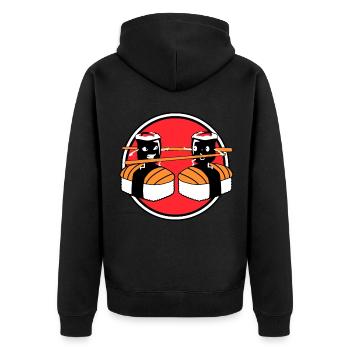 Sushi Go Riz Japon Tokyo Miso Nigiri Maki Udon - Veste à capuche bio Premium Unisexe - noir - Dos - Nico (187cm)