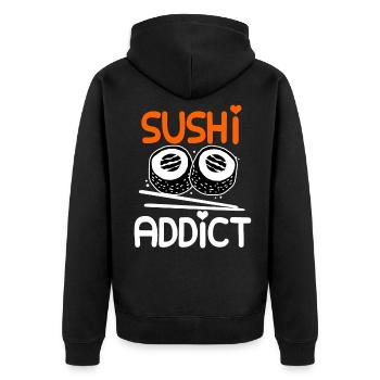 Sushi Go Riz Japon Tokyo Miso Nigiri Maki Udon - Veste à capuche bio Premium Unisexe - noir - Dos - Nico (187cm)