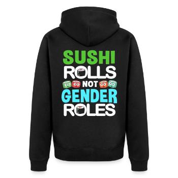 Sushi Go Riz Japon Tokyo Miso Nigiri Maki Udon - Veste à capuche bio Premium Unisexe - noir - Dos - Nico (187cm)