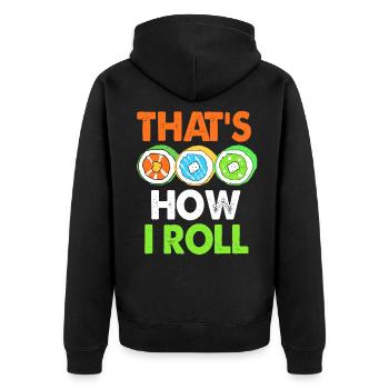 Sushi Go Rice Japan Tokyo Miso Nigiri Maki Udon - Unisex Premium Organic Zip Hoodie - black - Back - Nico (187cm)