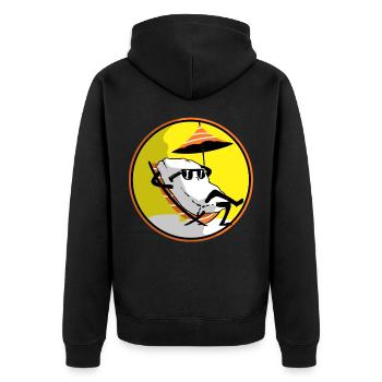 Sushi Go Reis Japan Tokio Miso Nigiri Maki Udon - Unisex Premium Bio Zip Hoodie - Schwarz - Hinten - Nico (187cm)