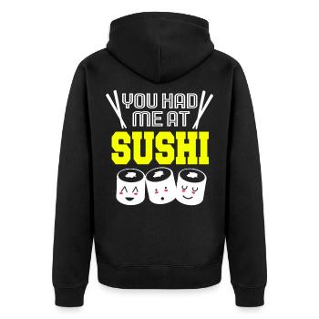 Sushi Go Riz Japon Tokyo Miso Nigiri Maki Udon - Veste à capuche bio Premium Unisexe - noir - Dos - Nico (187cm)