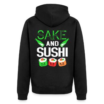 Sushi Go Riz Japon Tokyo Miso Nigiri Maki Udon - Veste à capuche bio Premium Unisexe - noir - Dos - Nico (187cm)