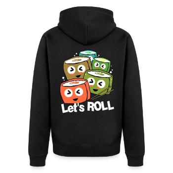 Sushi Go Rice Japan Tokyo Miso Nigiri Maki Udon - Unisex Premium Organic Zip Hoodie - black - Back - Nico (187cm)
