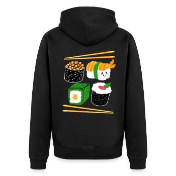 Sushi Go Riz Japon Tokyo Miso Nigiri Maki Udon - Veste à capuche bio Premium Unisexe - noir - Dos - Nico (187cm)