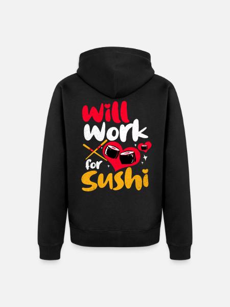 Sushi - Unisex Premium Organic Zip Hoodie - black