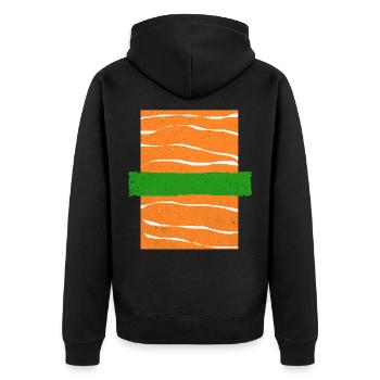 Sushi Go Reis Japan Tokio Miso Nigiri Maki Udon - Unisex Premium Bio Zip Hoodie - Schwarz - Hinten - Nico (187cm)