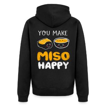 Sushi - Unisex Premium Bio Zip Hoodie - Schwarz - Hinten - Nico (187cm)