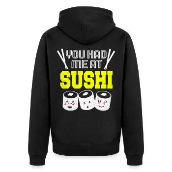 Sushi Go Riz Japon Tokyo Miso Nigiri Maki Udon - Veste à capuche bio Premium Unisexe - noir - Dos - Nico (187cm)