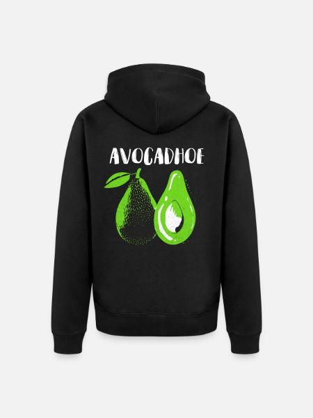 Avocado - Unisex Premium Organic Zip Hoodie - black